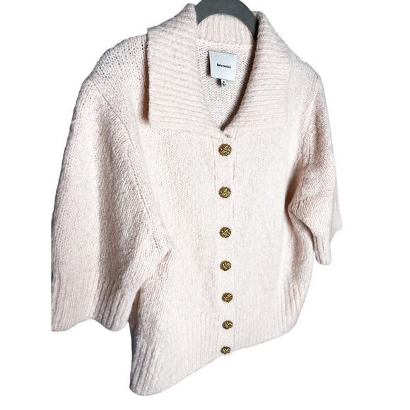 Reformation Daphne Collared Cardigan Size Medium Sorbet Pink Short Sleeve - Picture 4 of 7